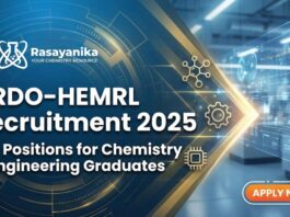 DRDO-HEMRL Recruitment 2025: JRF Positions for Chemistry & Engineering Graduates