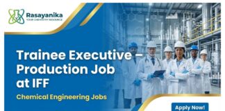 Executive Jobs at IFF | BTech Chemical Engineering Candidates Apply for Trainee Positions