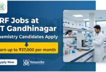 JRF Jobs at IIT Gandhinagar | Chemistry Candidates Apply and Earn up to ₹37,000 pm JRF Jobs at IIT Gandhinagar | MSc or BS-MS in Chemistry Candidates Apply