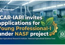 ICAR-IARI invites applications for Young Professional-I under NASF project Young Professional Jobs at ICAR-IARI New Delhi 2026| Chemistry Jobs