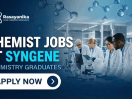 Chemist Jobs at Syngene| Chemistry Graduates Apply Now