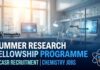 Summer Research Fellowship Programme | JNCASR Recruitment | Chemistry Jobs