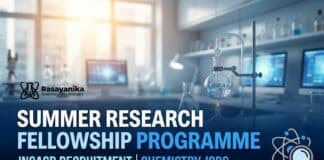 Summer Research Fellowship Programme | JNCASR Recruitment | Chemistry Jobs