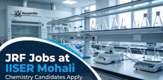 JRF Jobs at IISER Mohali | Chemistry Candidates Apply for DBT-Funded Project 
