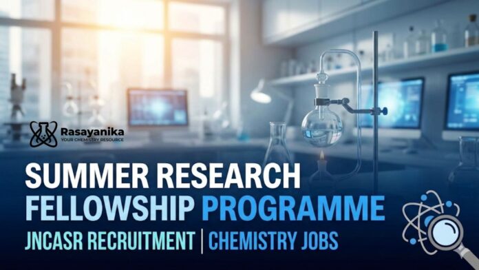 Summer Research Fellowship Programme | JNCASR Recruitment | Chemistry Jobs Summer Research Fellowship Programme | JNCASR Recruitment | Chemistry Jobs