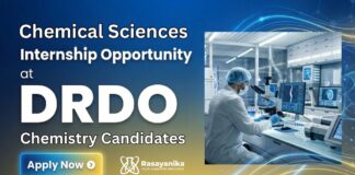 DRDO Internship Opportunity | Chemical Sciences | Apply Now