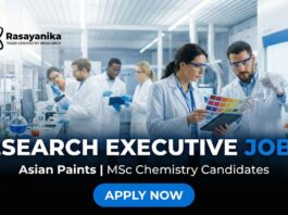 Research Executive Jobs at Asian Paints | MSc Chemistry Jobs 