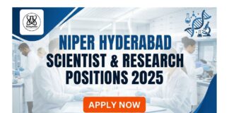 NIPER Hyderabad Recruitment | Multiple Research Position Vacancies 2025