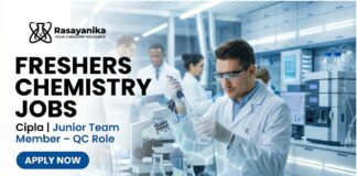 Freshers Chemistry Jobs at Cipla | Apply for Junior Team Member – QC Role