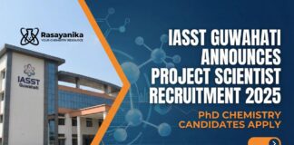 IASST Guwahati Project Scientist Recruitment 2025 | PhD Chemistry Candidates Apply