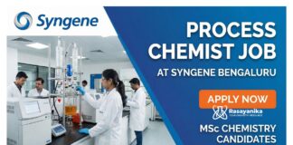  Chemist Jobs at Syngene | MSc Chemistry Candidates Apply Now