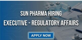 Regulatory Affairs Job at Sun Pharma | MSc Chemistry Graduates Apply Now