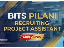 BITS Pilani Careers: Project Assistant Job | MSc Chemistry Graduate Apply Now
