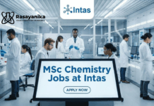 MSc Chemistry Jobs at Intas | Apply Now For The Role