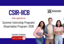 Internship Program 2026 at CSIR-IICB | Chemistry Candidates, Apply Now