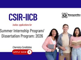 Internship Program 2026 at CSIR-IICB | Chemistry Candidates, Apply Now