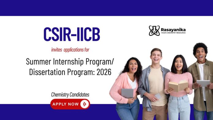 Internship Program 2026 at CSIR-IICB | Chemistry Candidates, Apply Now