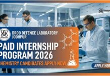 DRDO Careers | Paid Internship Program 2026 | Chemical Science Candidates Apply