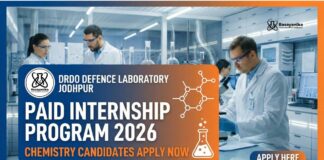 DRDO Careers | Paid Internship Program 2026 | Chemical Science Candidates Apply