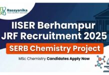 JRF Jobs at IISER Berhamnpur | MSc Chemical Sciences Candidates Apply Now