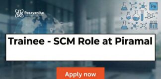 Piramal Careers Trainee-SCM Apply Now for the Chemistry Job