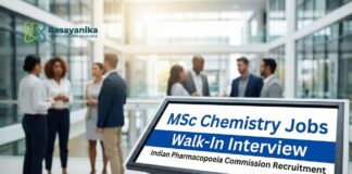 Indian Pharmacopoeia Commission Recruitment: MSc Chemistry Jobs | Attend the Walk-In Interview