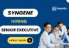 Chemistry Job at Syngene | MSc Chemistry Graduates Apply Now Syngene Career: Senior Executive | Chemistry Graduates Apply Now