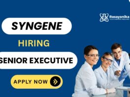 Syngene Career: Senior Executive | Chemistry Graduates Apply Now