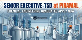 Senior Executive TSD – Piramal Careers | Chemical Engineering Jobs