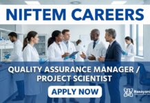 MSc Chemistry Jobs at NIFTEM | Apply Now and Earn up to 48,000/- per month NIFTEM Careers: Quality Assurance Manager/ Project Scientist | Apply Now