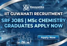 IIT Guwahati Recruitment: SRF Jobs | MSc Chemistry Graduates Apply Now