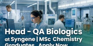 Syngene Careers: QA Jobs in Bangalore | MSc Chemistry Graduates Apply Now