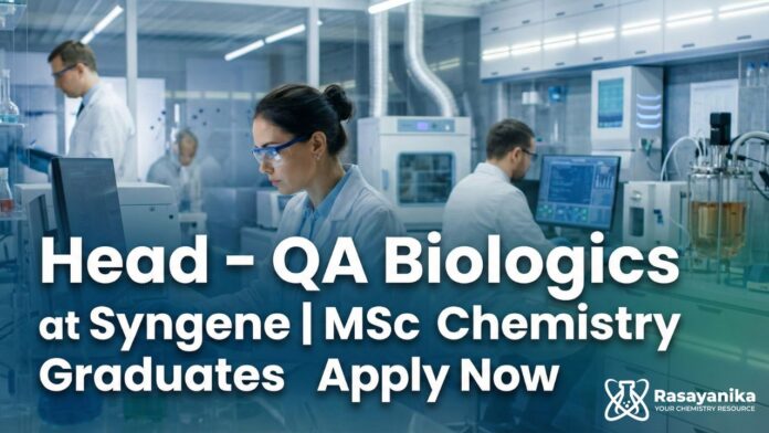 Syngene Careers: QA Jobs in Bangalore | MSc Chemistry Graduates Apply Now Syngene Careers: QA Jobs in Bangalore | MSc Chemistry Graduates Apply Now