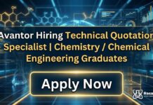 MSc Chemistry Jobs at Avantor | Apply Now for Technical Quotation Specialist