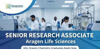 Senior Research Associate jobs at Aragen Life Sciences | MSc Chemistry Graduates Apply now