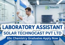 Laboratory Assistant Jobs at Solar Technocast | BSc Chemistry Graduates Apply Now