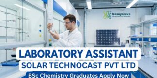 Laboratory Assistant Jobs at Solar Technocast | BSc Chemistry Graduates Apply Now