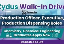 Freshers Chemistry Jobs at Zydus Lifesciences | Apply Now Walk-In Interview at Zydus Lifesciences for Chemistry & Chemical Engineering Jobs