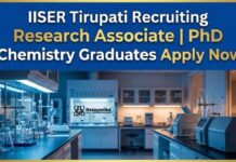 Research Associate Jobs at IISER Tirupati | Chemistry Apply Now IISER Tirupati Recruitment: Research Associate Jobs | MSc Chemistry Graduates Apply Now