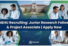 MSc Chemistry Jobs at NEHU | Apply Now for Research Jobs NEHU Recruitment 2025 | JRF & Project Associate Jobs for MSc Chemistry Graduates