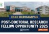 Post-Doctoral Research Fellow at IISER Berhampur | Chemistry Candidates Apply 