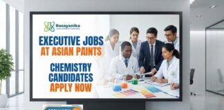 Executive Jobs at Asian Paints | Chemistry Candidates Apply Now