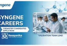 Syngene Careers | Chemistry Candidates Apply Now  for Validation Team Lead