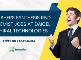 Freshers MSc Organic Chem Jobs at Daicel Chiral Technologies, Apply on Rasayanika