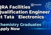 Tata Electronics Careers: QRA Engineer | MSc Chemistry Jobs