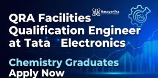 Tata Electronics Careers: QRA Engineer | MSc Chemistry Jobs