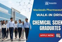 Freshers MSc Chemistry Jobs at Macleods Pharmaceuticals Walk-In at Macleods Pharmaceuticals: Production Jobs | Apply Now