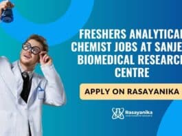 Analytical Chemist Jobs 2026 | Freshers Chemistry Jobs | Freshers Analytical Chemistry Jobs