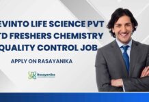 Freshers Chemistry Quality Control Job at Revinto Life Science Pvt Ltd, Apply on Rasayanika