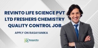 Freshers Chemistry Quality Control Job at Revinto Life Science Pvt Ltd, Apply on Rasayanika